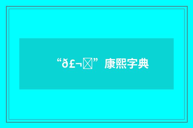 “𣬐”康熙字典