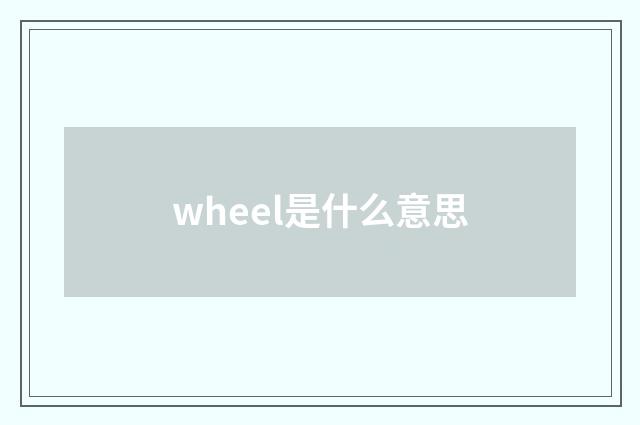 wheel是什么意思