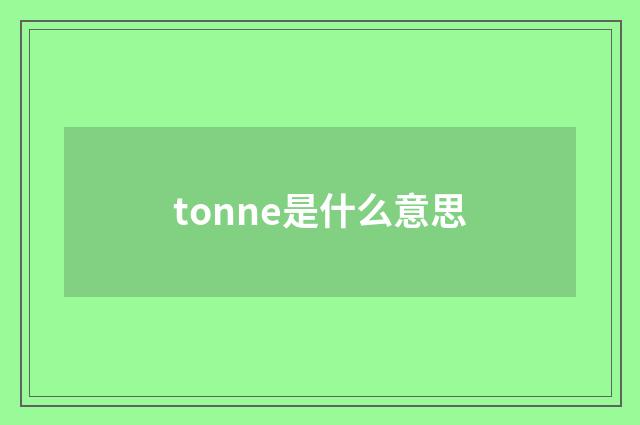 tonne是什么意思