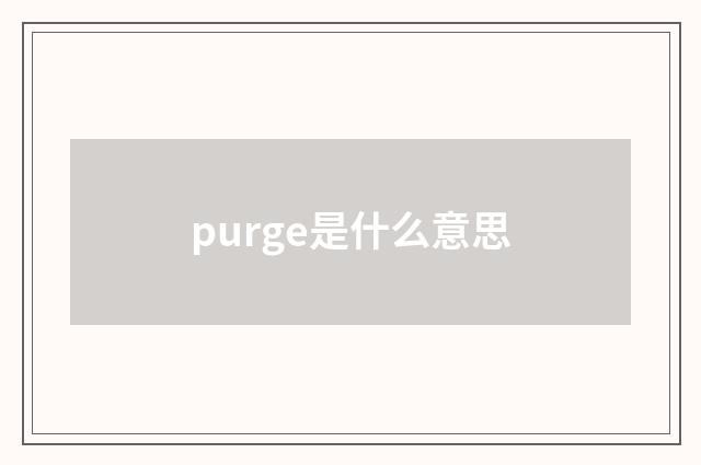 purge是什么意思