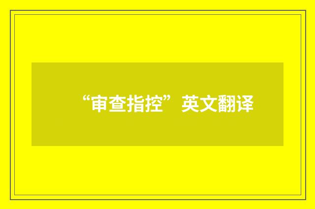 “审查指控”英文翻译