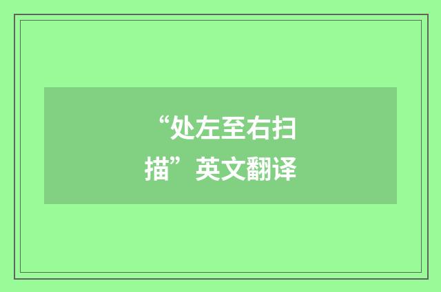 “处左至右扫描”英文翻译