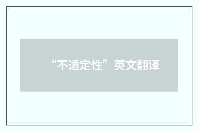 “不适定性”英文翻译
