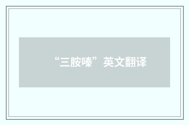 “三胺嗪”英文翻译