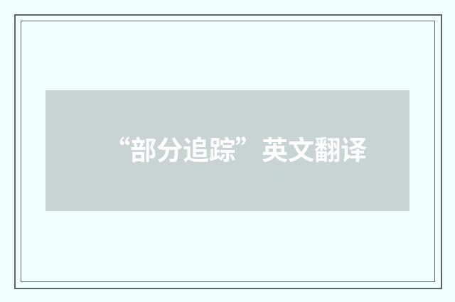“部分追踪”英文翻译