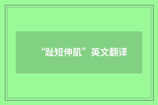 “趾短伸肌”英文翻译