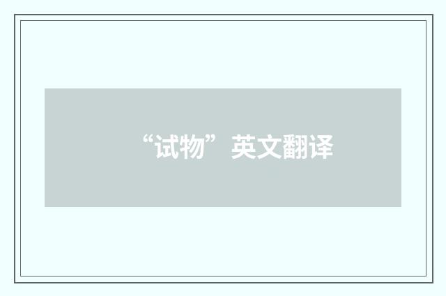 “试物”英文翻译