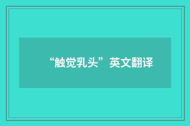 “触觉乳头”英文翻译