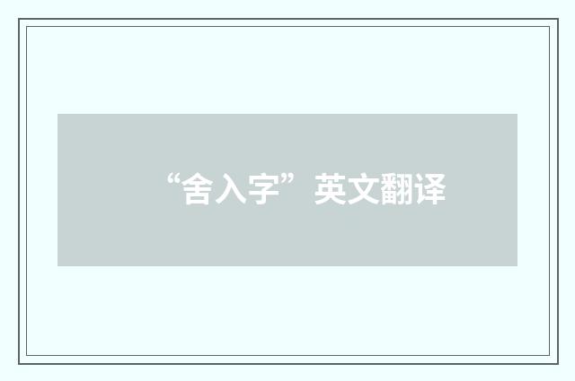 “舍入字”英文翻译