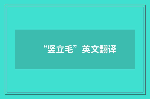 “竖立毛”英文翻译