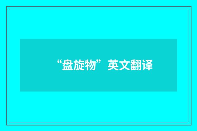 “盘旋物”英文翻译