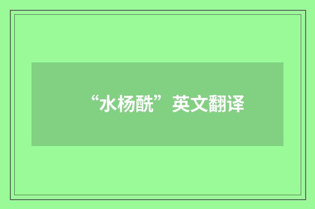 “水杨酰”英文翻译