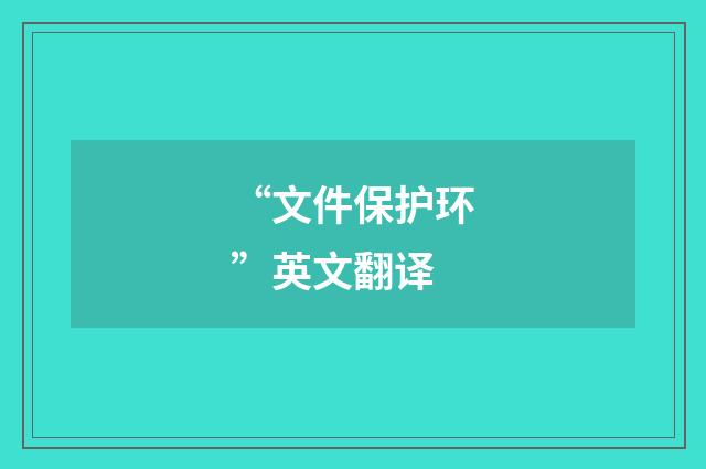 “文件保护环”英文翻译
