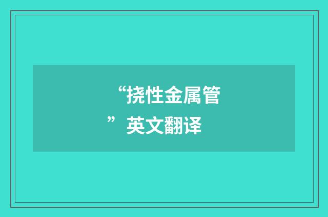 “挠性金属管”英文翻译