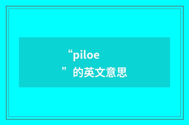 “piloe”的英文意思