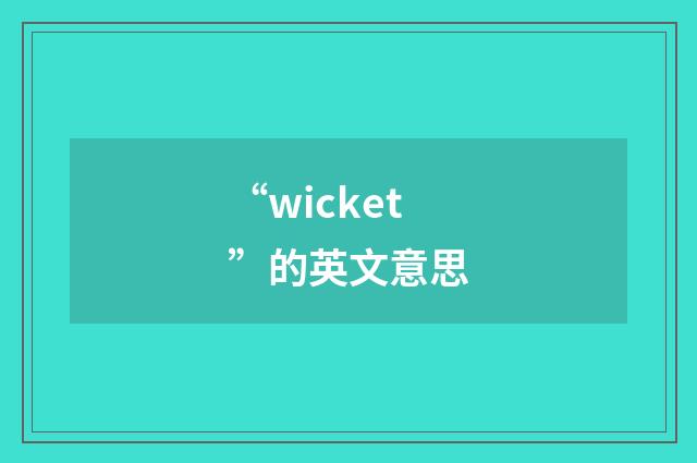 “wicket”的英文意思