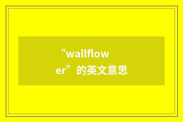 “wallflower”的英文意思