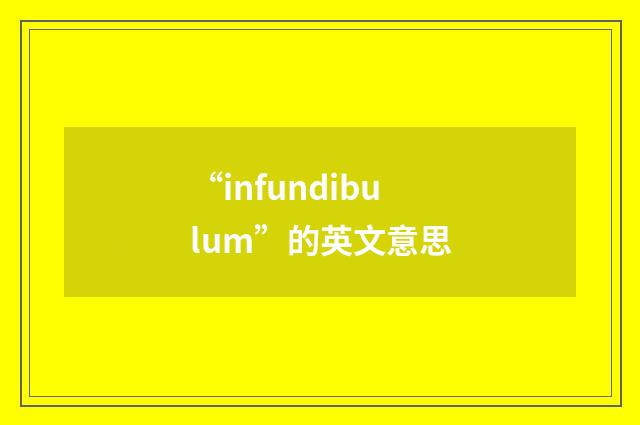 “infundibulum”的英文意思
