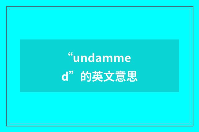 “undammed”的英文意思