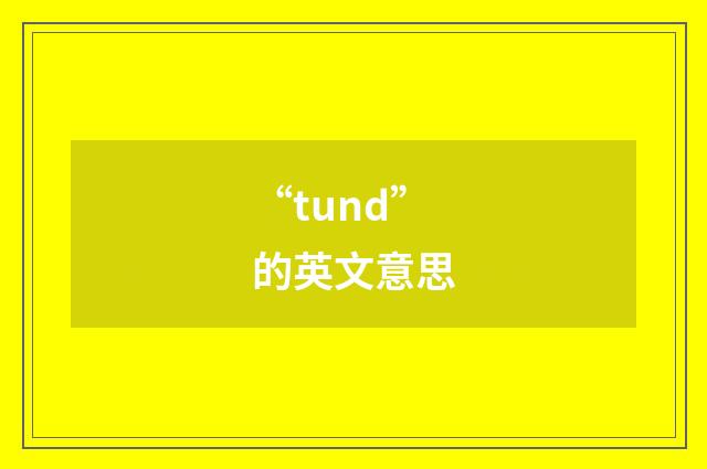 “tund”的英文意思