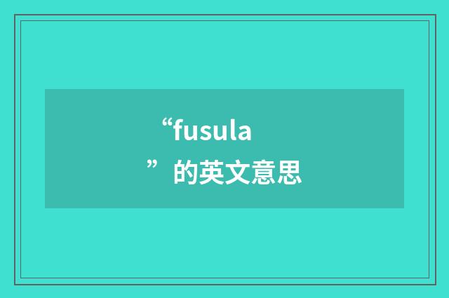 “fusula”的英文意思