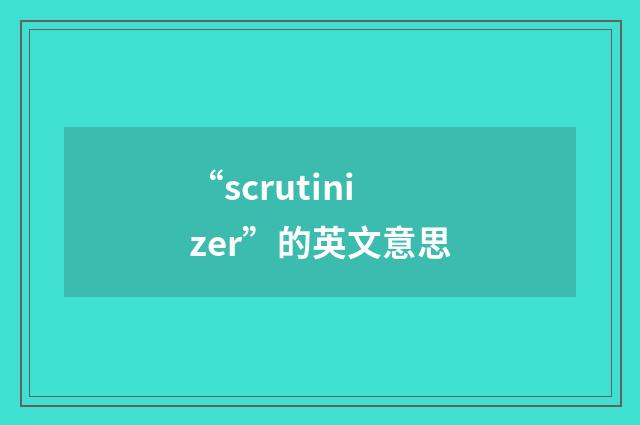 “scrutinizer”的英文意思