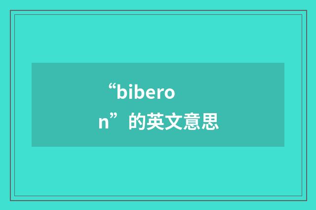 “biberon”的英文意思