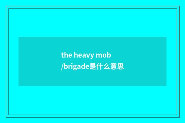 the heavy mob/brigade是什么意思