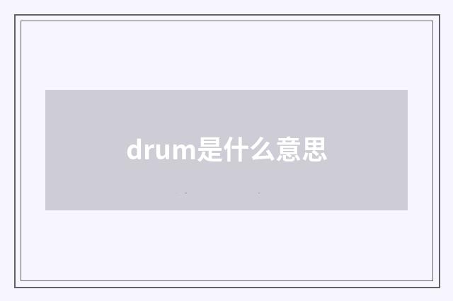 drum是什么意思