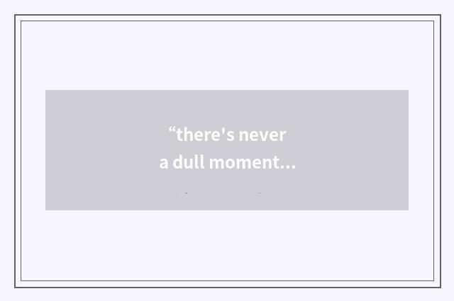 “there's never a dull moment”写作