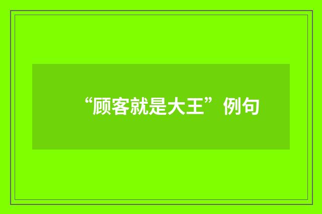 “顾客就是大王”例句