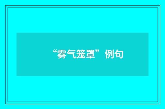 “雾气笼罩”例句