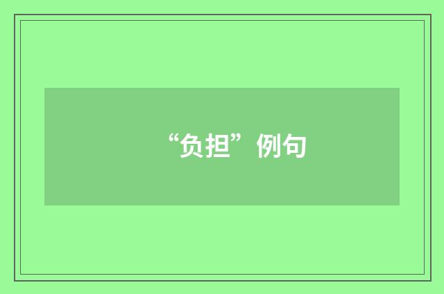 “负担”例句