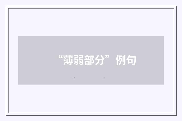 “薄弱部分”例句