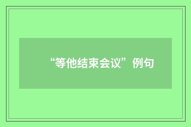 “等他结束会议”例句