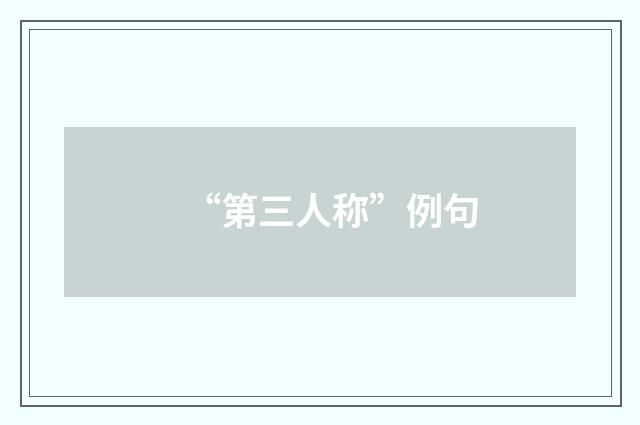 “第三人称”例句