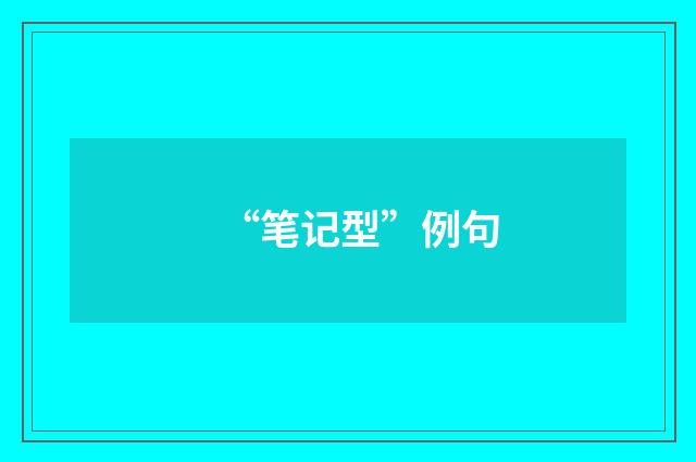 “笔记型”例句