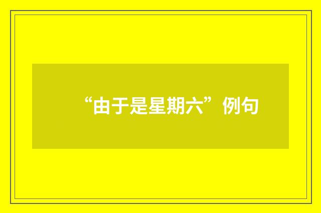 “由于是星期六”例句