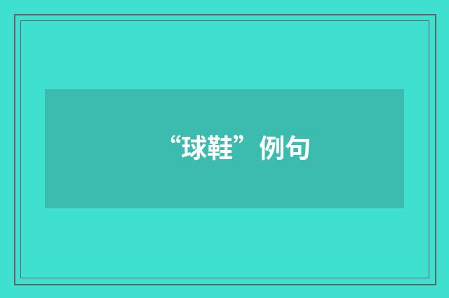 “球鞋”例句