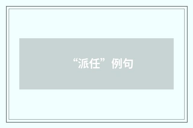 “派任”例句