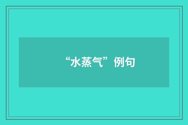 “水蒸气”例句
