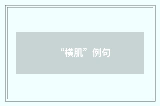 “横肌”例句