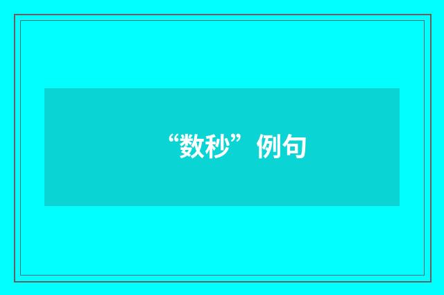 “数秒”例句