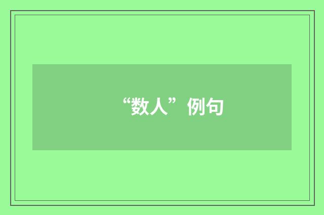 “数人”例句