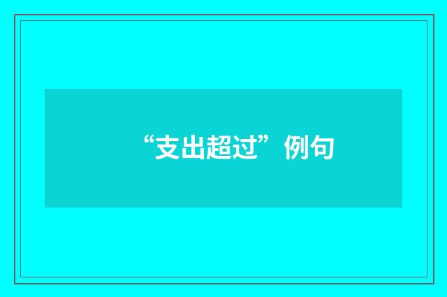 “支出超过”例句