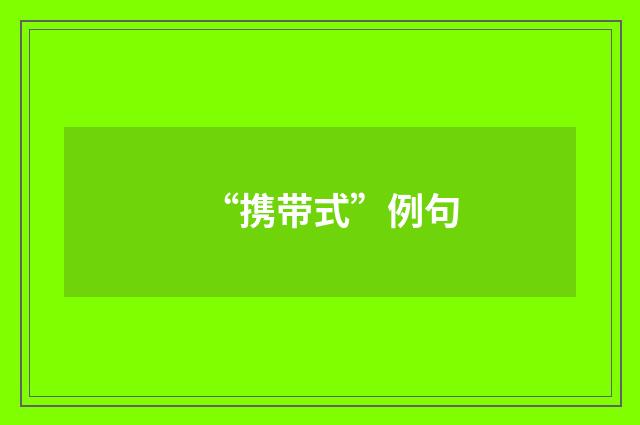 “携带式”例句