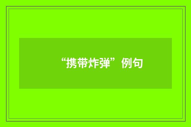 “携带炸弹”例句