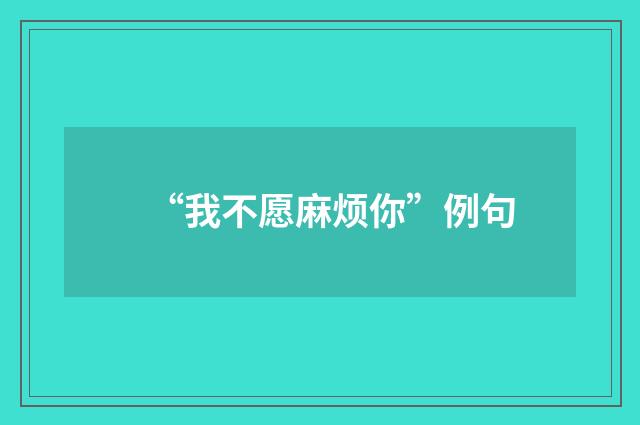 “我不愿麻烦你”例句