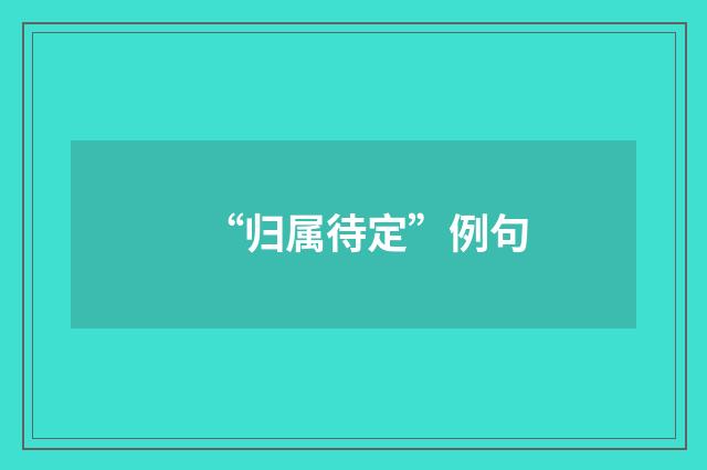 “归属待定”例句