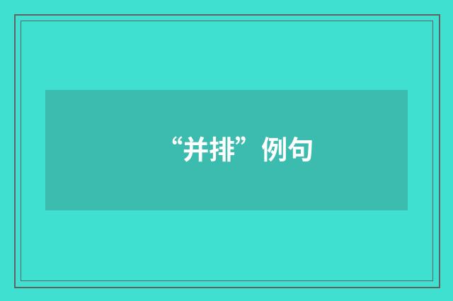 “并排”例句
